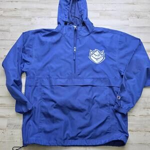 SLU St Louis Billikens Pullover Hooded Windbreaker Jacket M Blue Champion flawed